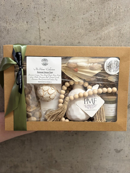 Port Moody Flowers “At Home” Collection - Natural Decor Tray Gift Box