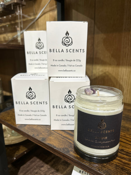 Bella Scents Essential Oil Candles with Crystal