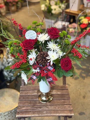 “Winter Elegance” vase arrangement - Pick your size