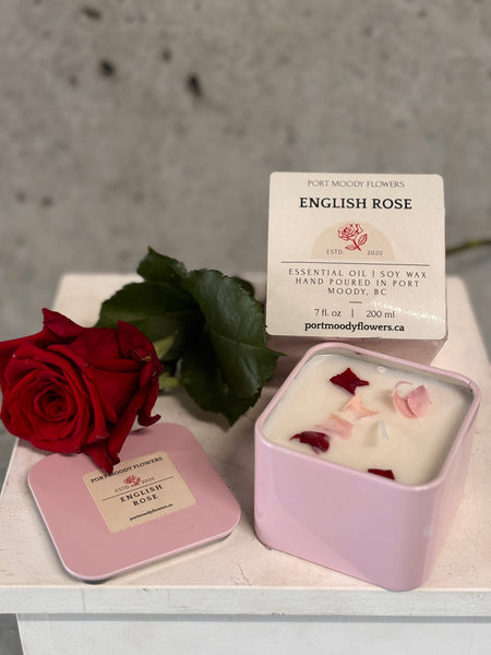 “English Rose” Essential Oil Soy Candle