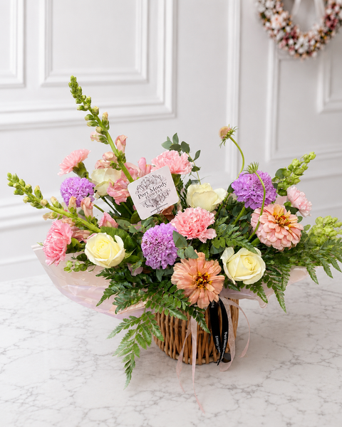 “The Signature Floral Basket” - Blush Tones