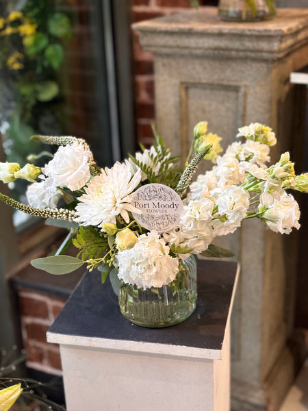 Tenderness Vase Collection. Classic Whites & Greens