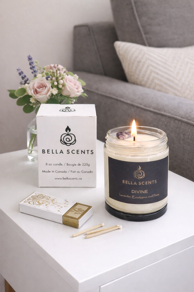 Bella Scents Essential Oil Candles with Crystal