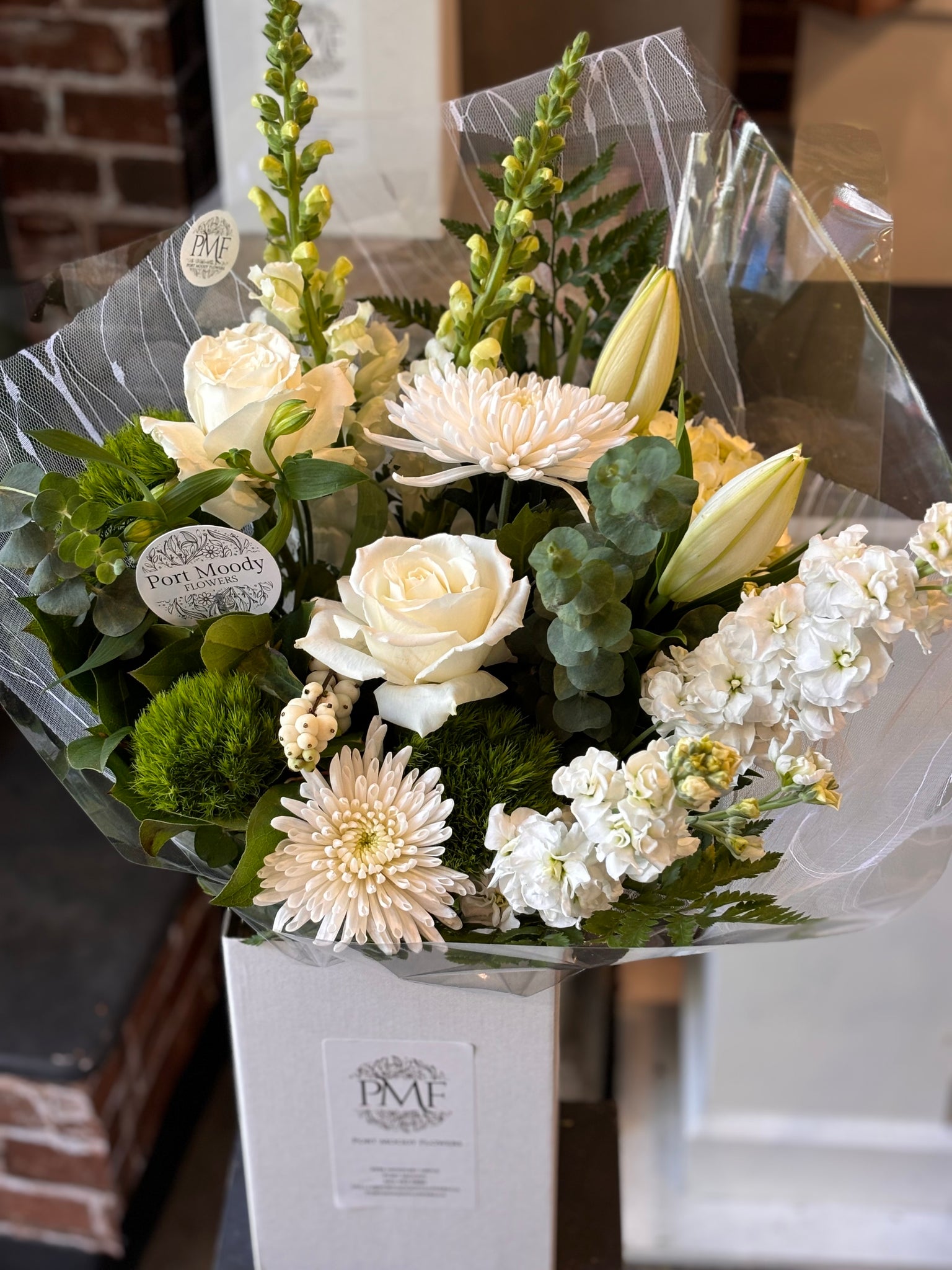 “Tenderness” Bouquet. Classic Whites & Greens - pick your size