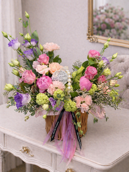 “The Signature Floral Basket” - Blush Tones