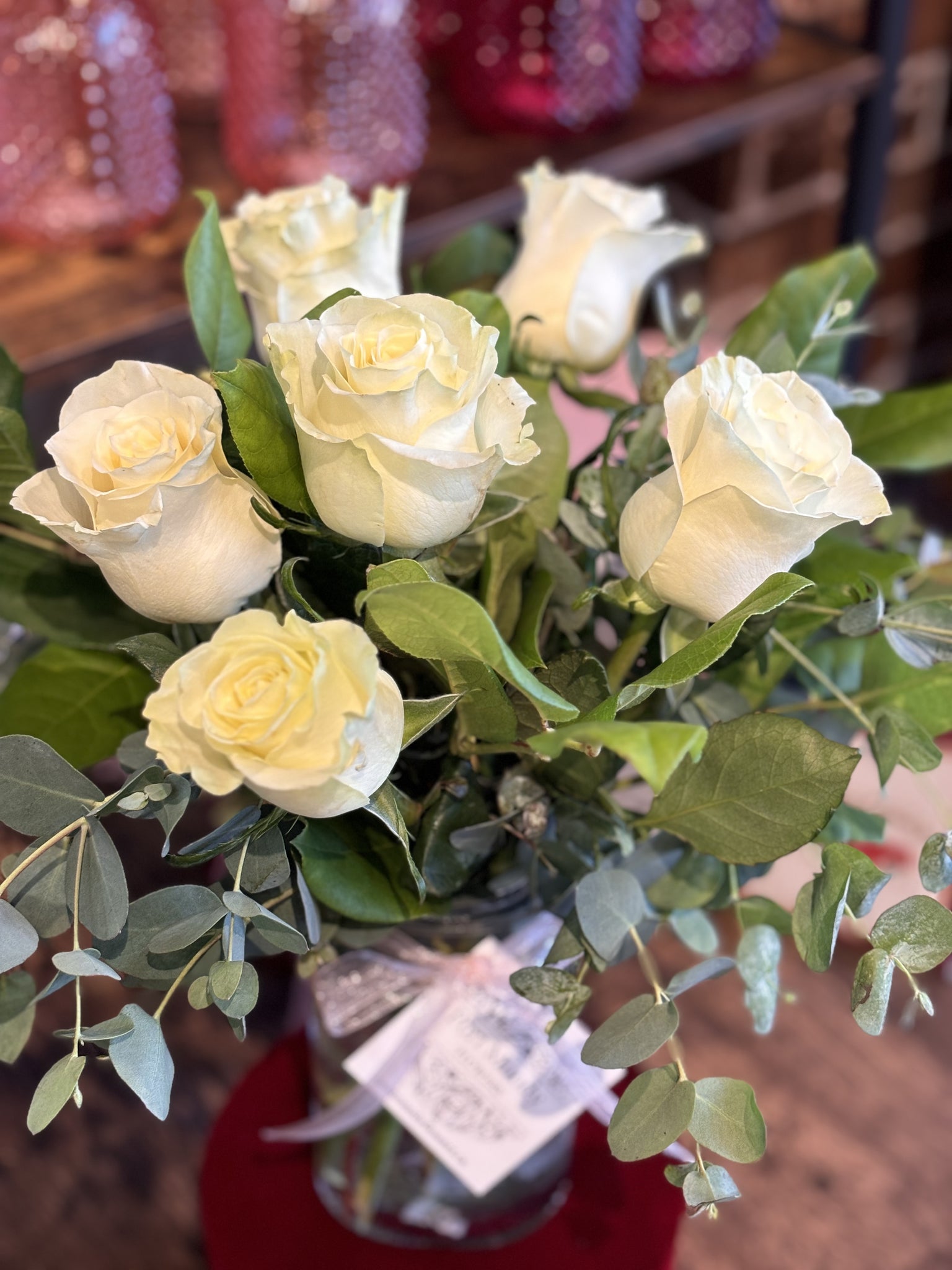 Half Dozen Roses WHITE with Luxury Wrapping