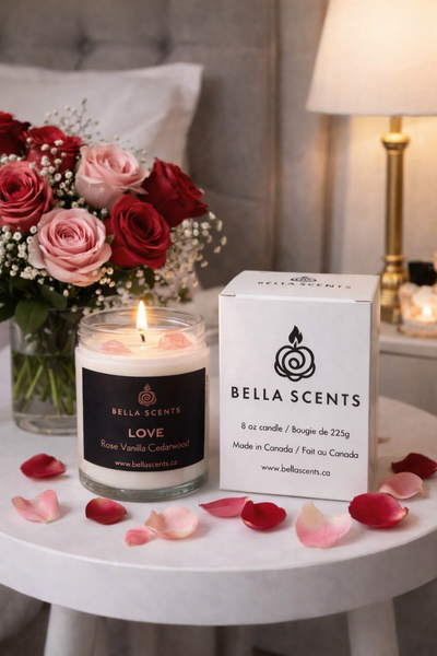Bella Scents Essential Oil Candles with Crystal