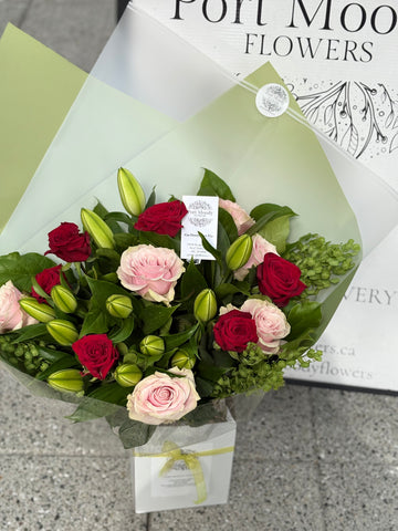 “The Love Note” - Roses & Lilies