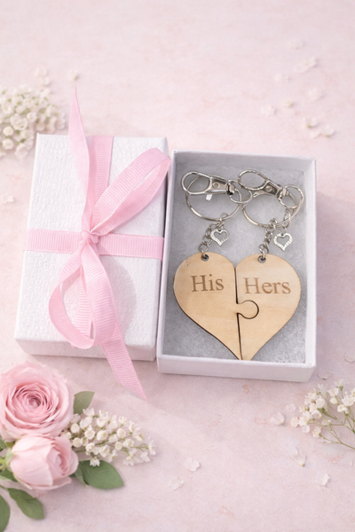 Interlocking Heart Keychains