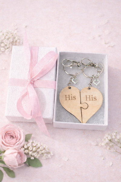 Interlocking Heart Keychains