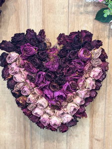 Forever Dried Rose Heart - Medium