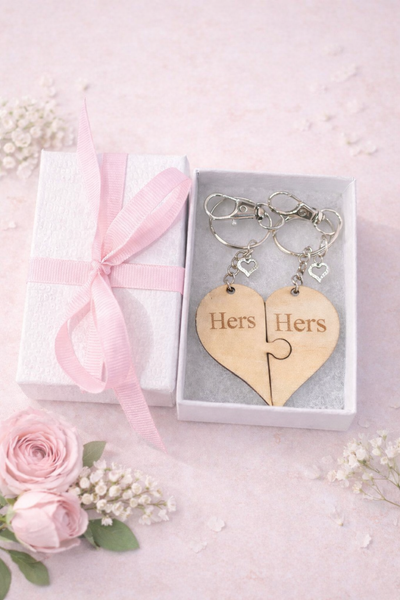 Interlocking Heart Keychains