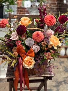 Large Floral Wicker Basket Arrangement