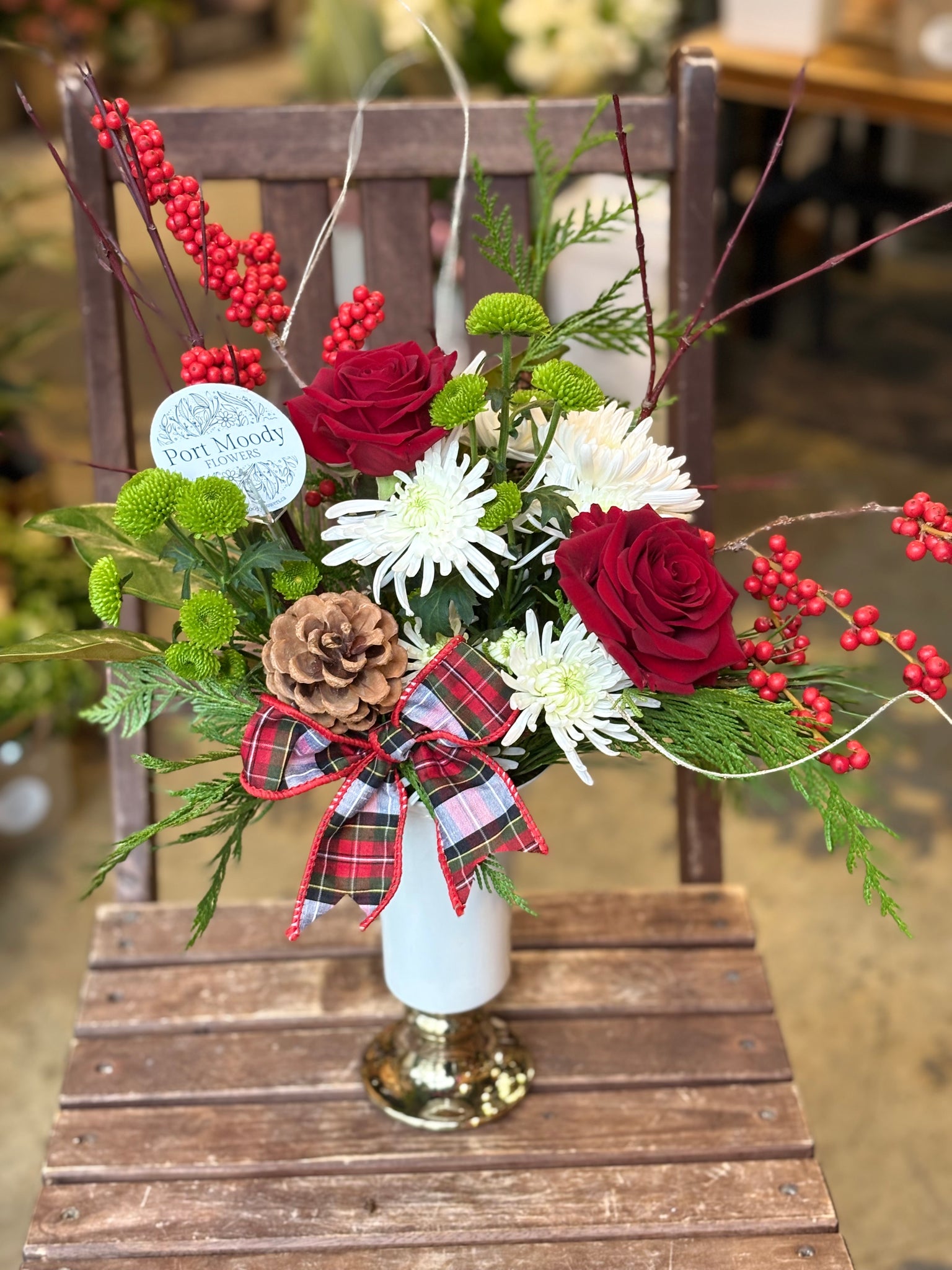 “Winter Elegance” vase arrangement - Pick your size