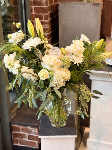 Tenderness Vase Collection. Classic Whites & Greens