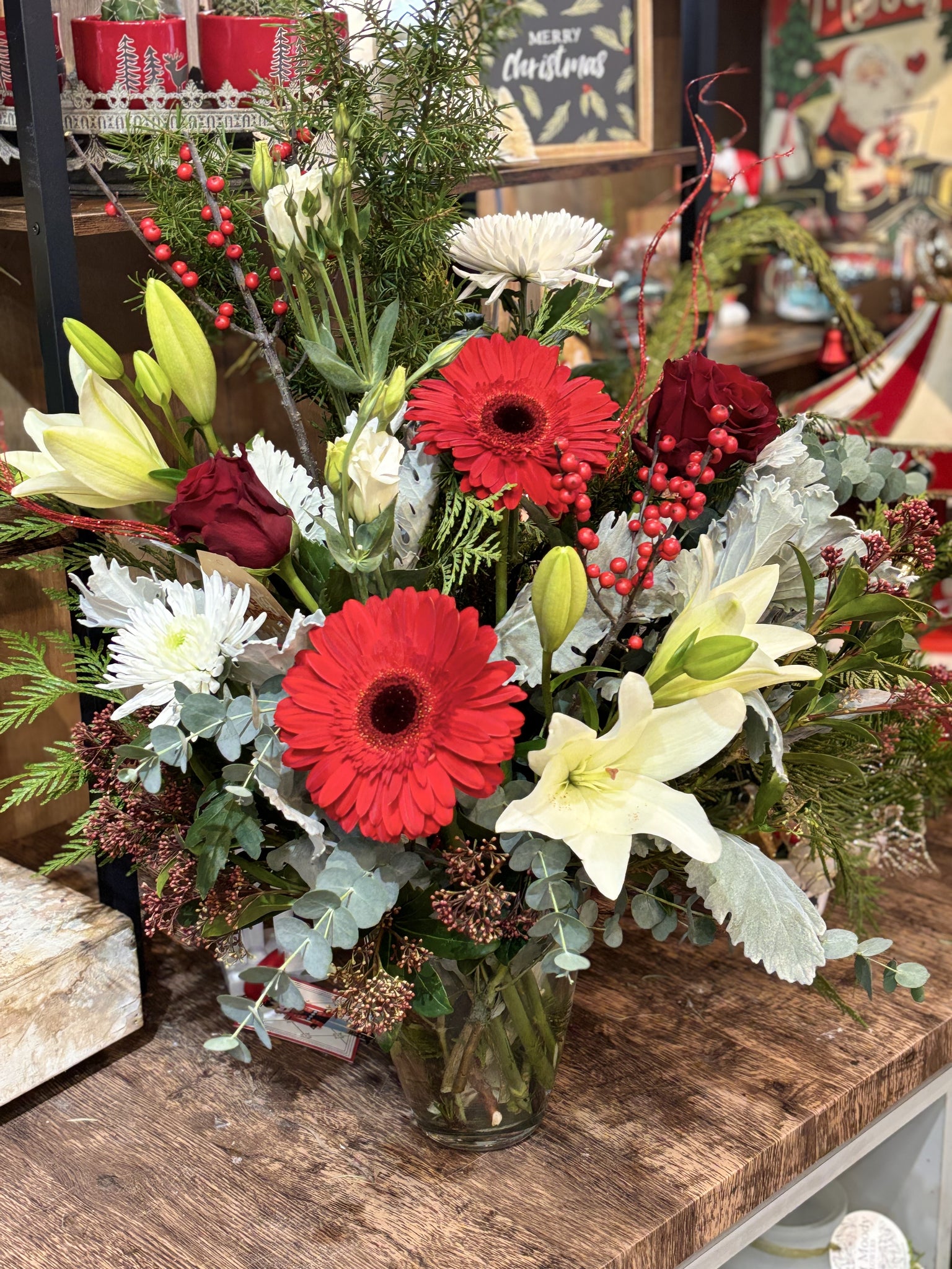 Holiday Vase arrangement - Pick your size