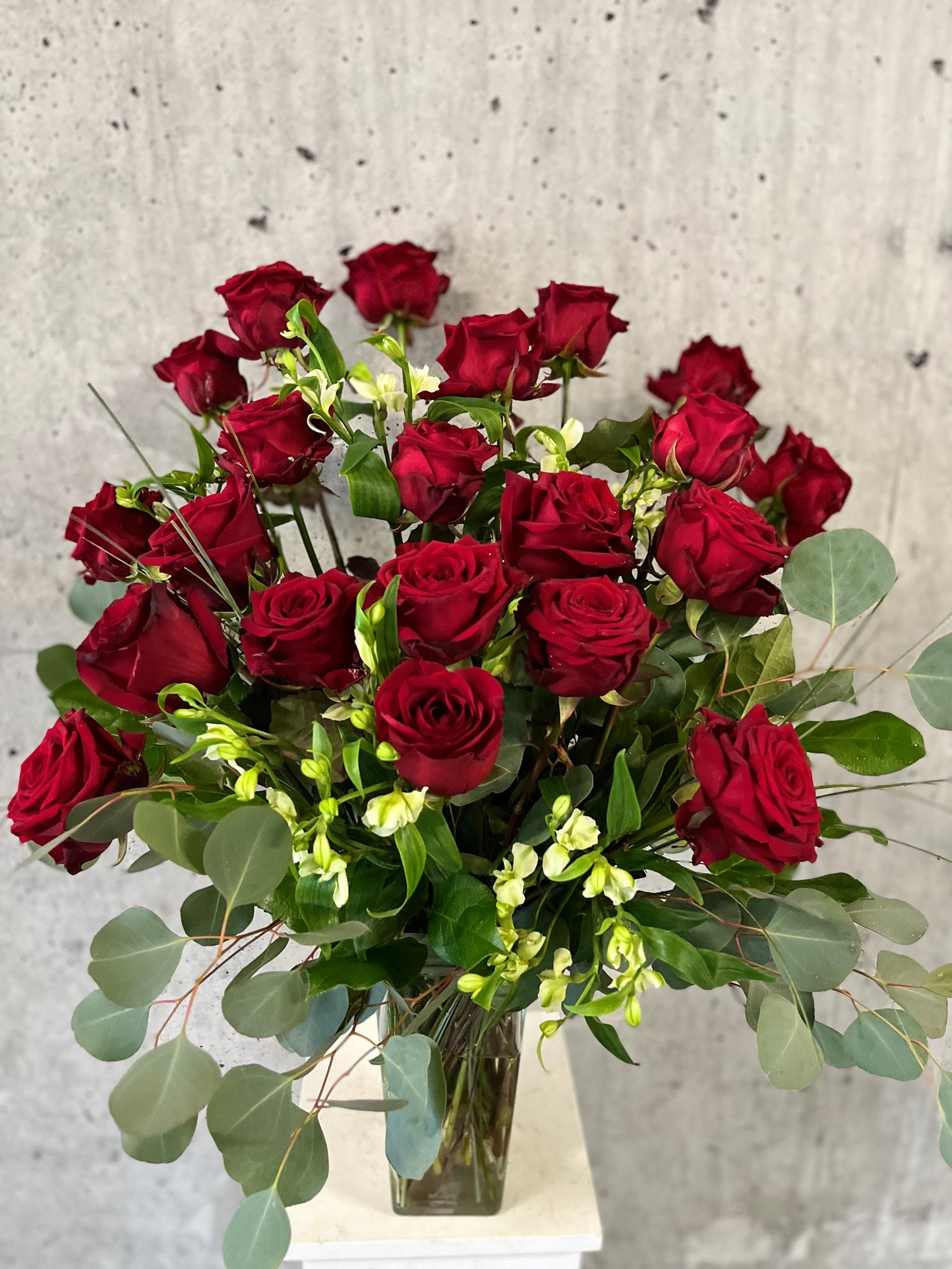Double Dozen Roses Vase - pick your colour